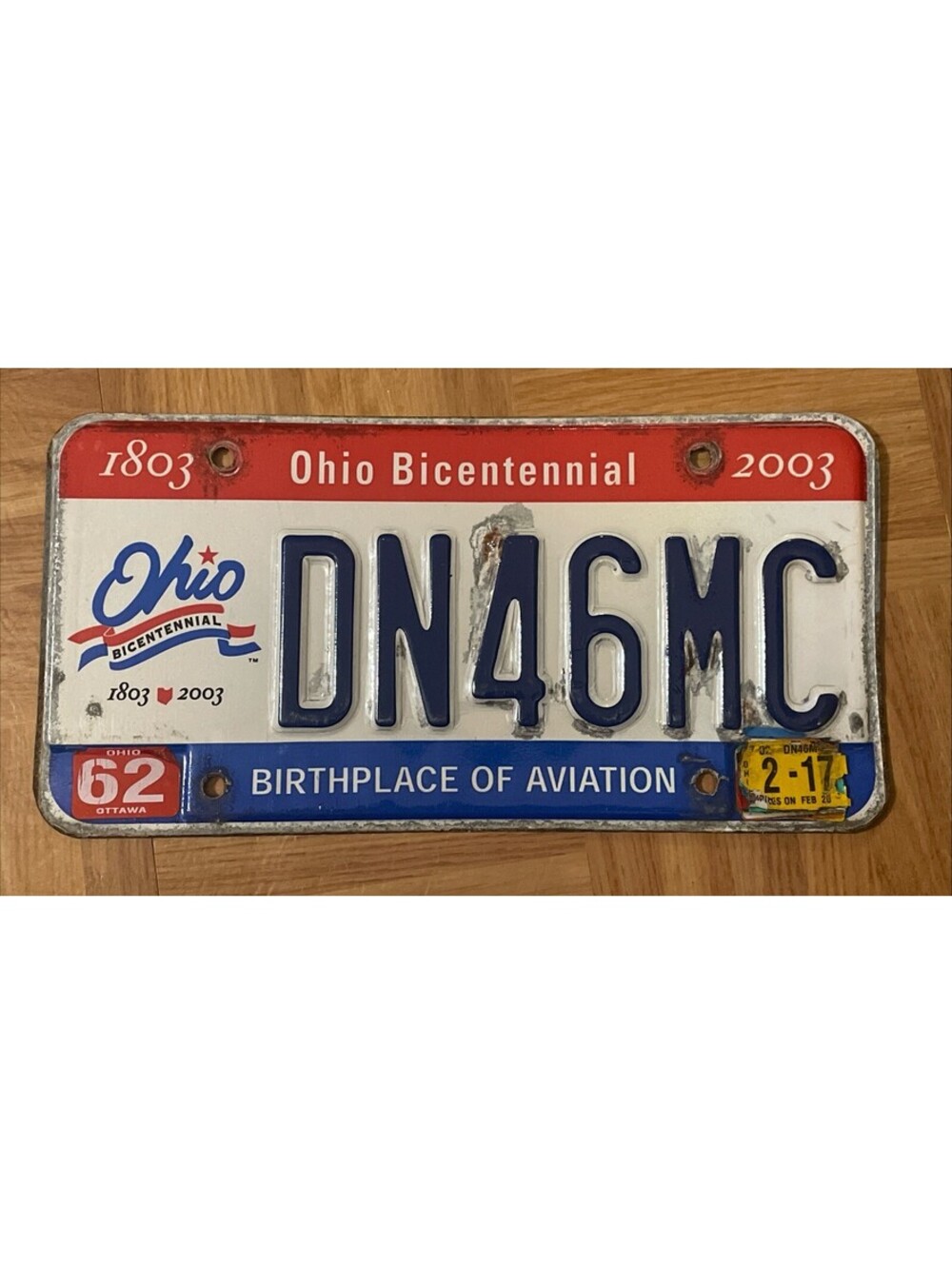 Ohio Bicentennial License Plate State USA American Expired OH 2003 DN 46 MC 2017